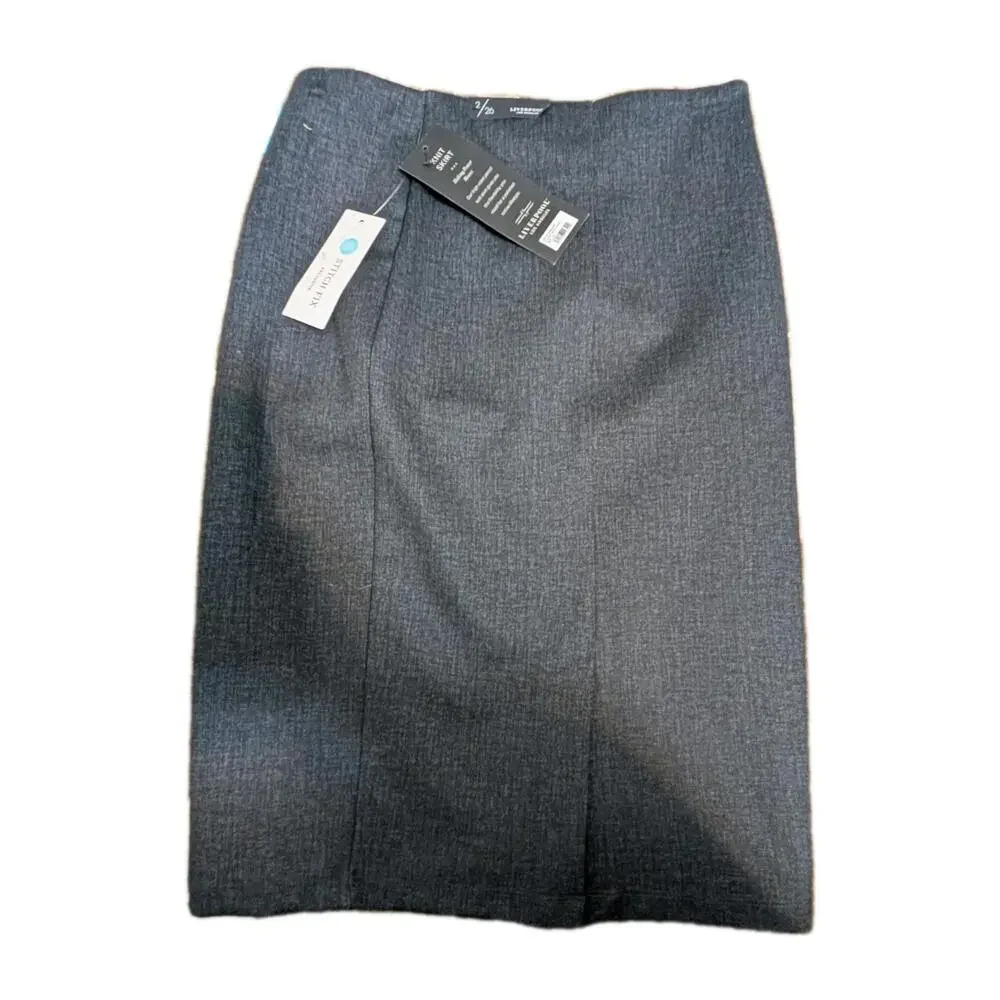 LIVERPOOL Skirt size 2‎ Grey Pencil Slim Fit Stretch Business